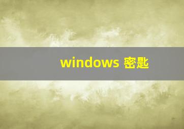 windows 密匙